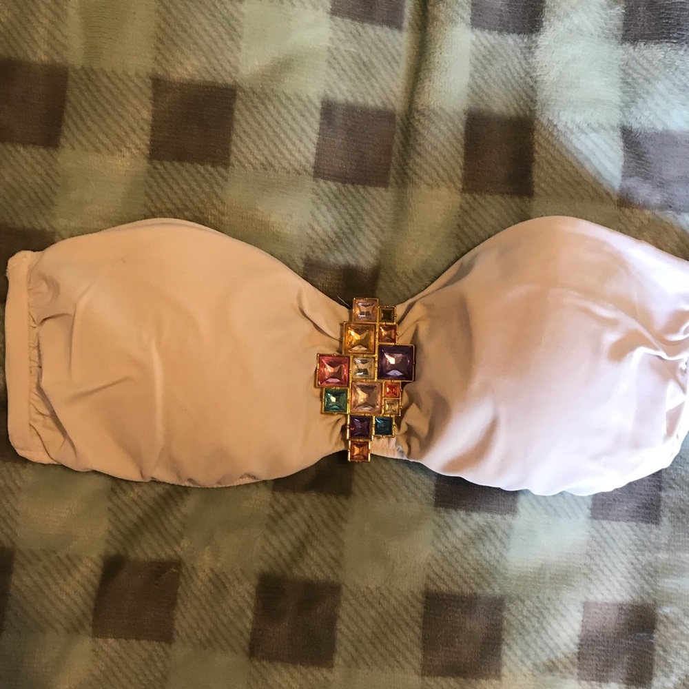 Strapless swim top